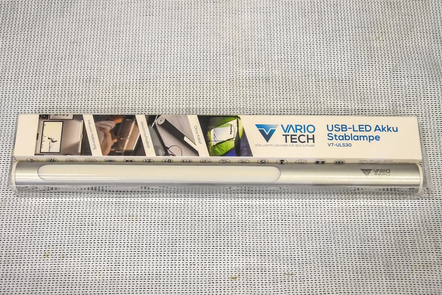 USB-LED Akku Stablampe Vario Tech VT-ULS30 silber